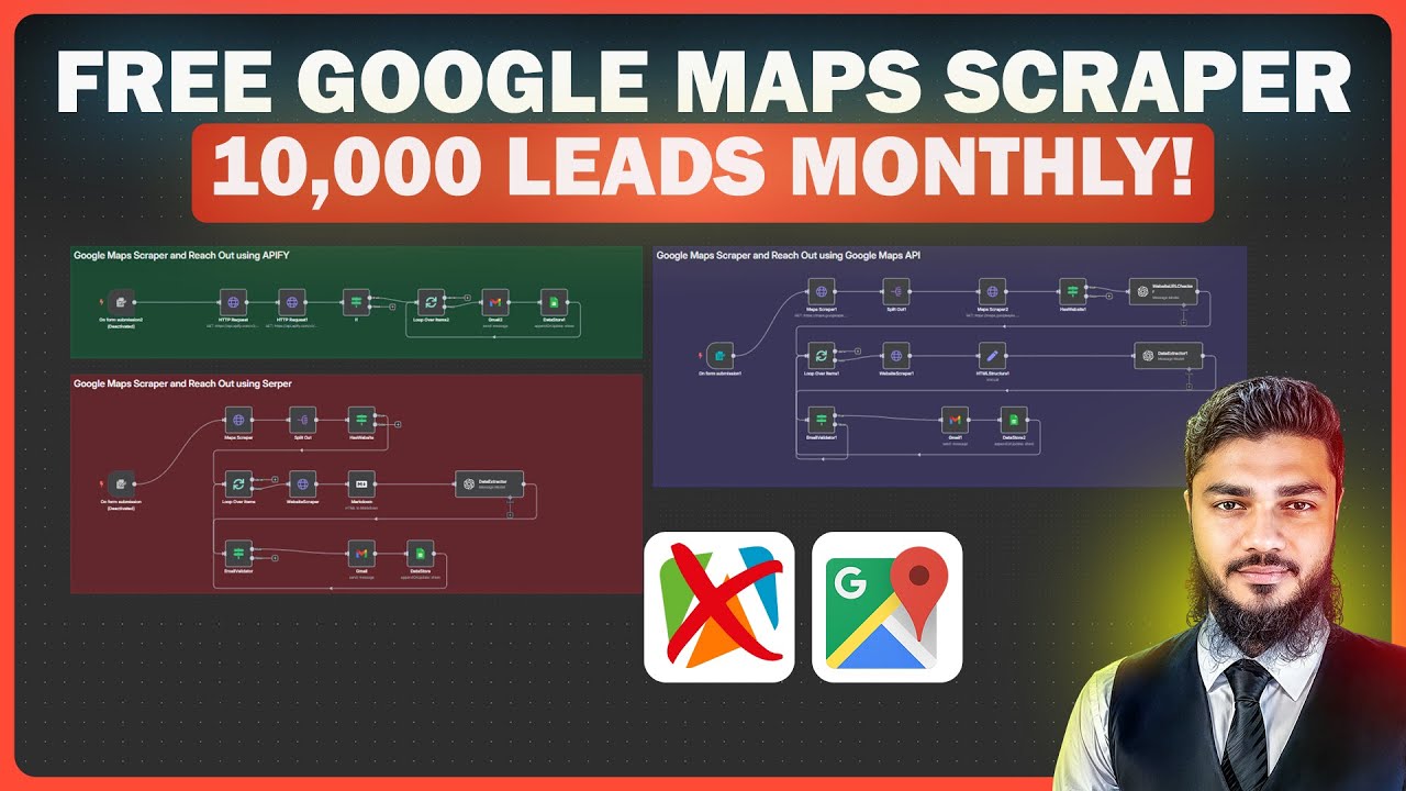 How to Build a FREE Google Maps Scraper with n8n | Extract 10,000 Business Emails Monthly