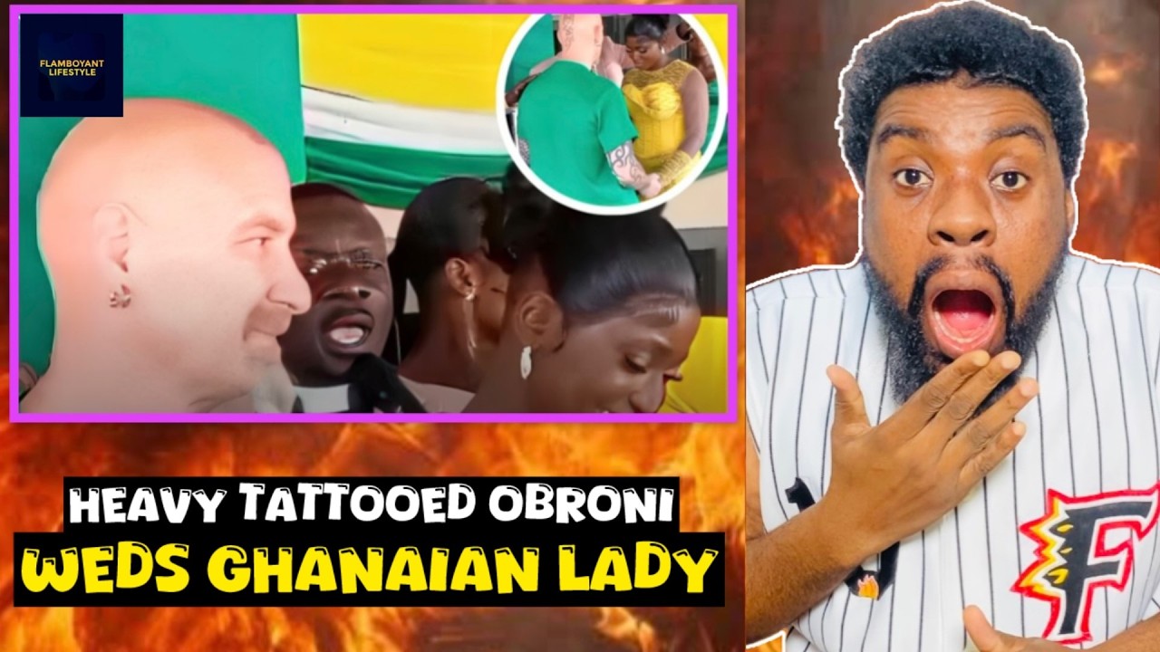Ghanaian Lady Wedding With Her Hɛavy Tattooed Obroni Husband Goes Viral