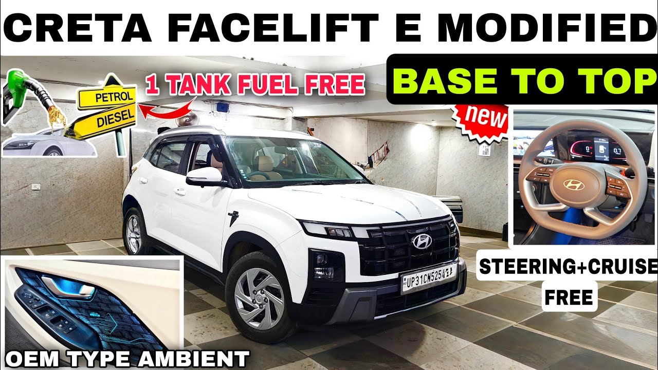 CRETA FACELIFT BASE TO TOP MODIFIED😱 30%DISCOUNT ON GENUINE PARTS✅ #cretafacelift #cretafacelift2025