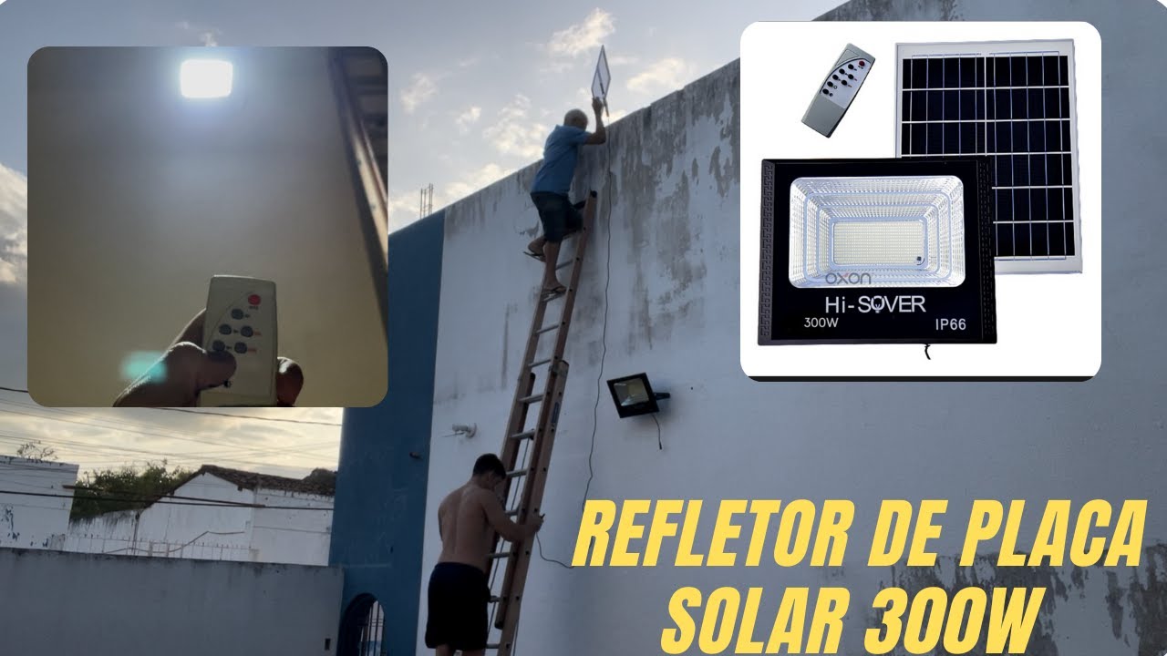 REFLETOR HOLOFOTE DE PLACA SOLAR 300w