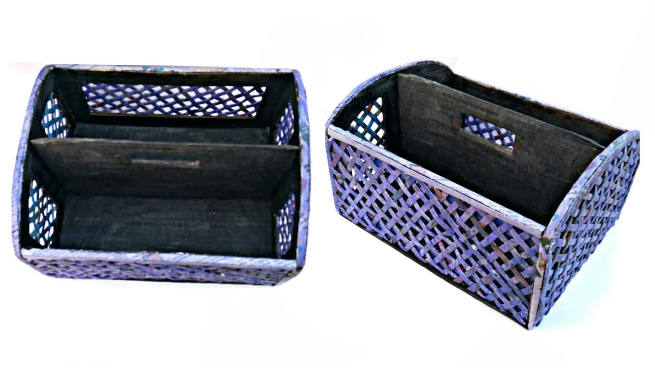 Newspaper basket | multi storage basket | newspaper tokri | newspaper craft | HMA##240