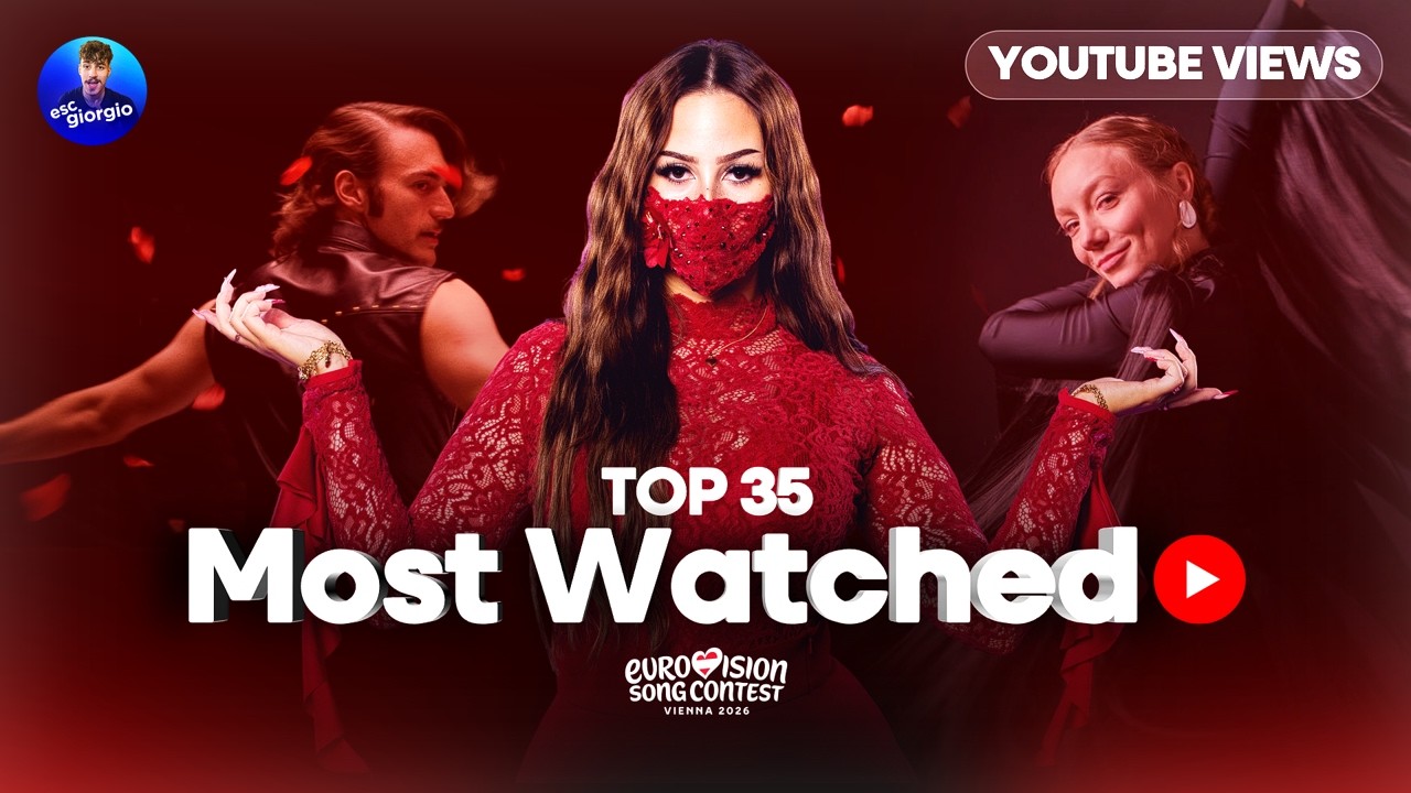 Eurovision 2026: Top 35 - Most Watched (YouTube Views) [20/3/2026]