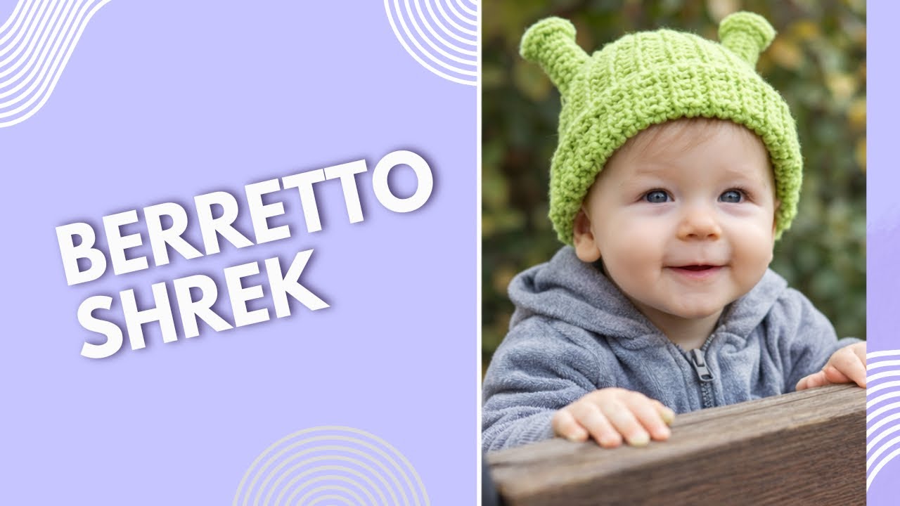 Cappello uncinetto, con misure. Lezione uncinetto. Shrek