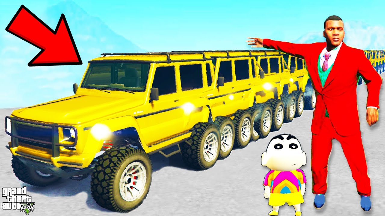 Franklin Found WORLD'S LONGEST GOLD CAR in GTA 5 | SHINCHAN and CHOP