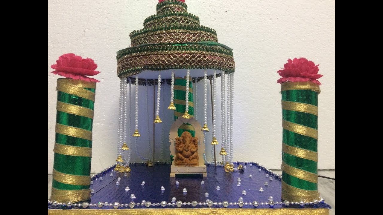 Ganesh Decoration At Home || Easy And Simple Tutorial || Mini Ganapati Decoration Part - 1 ||