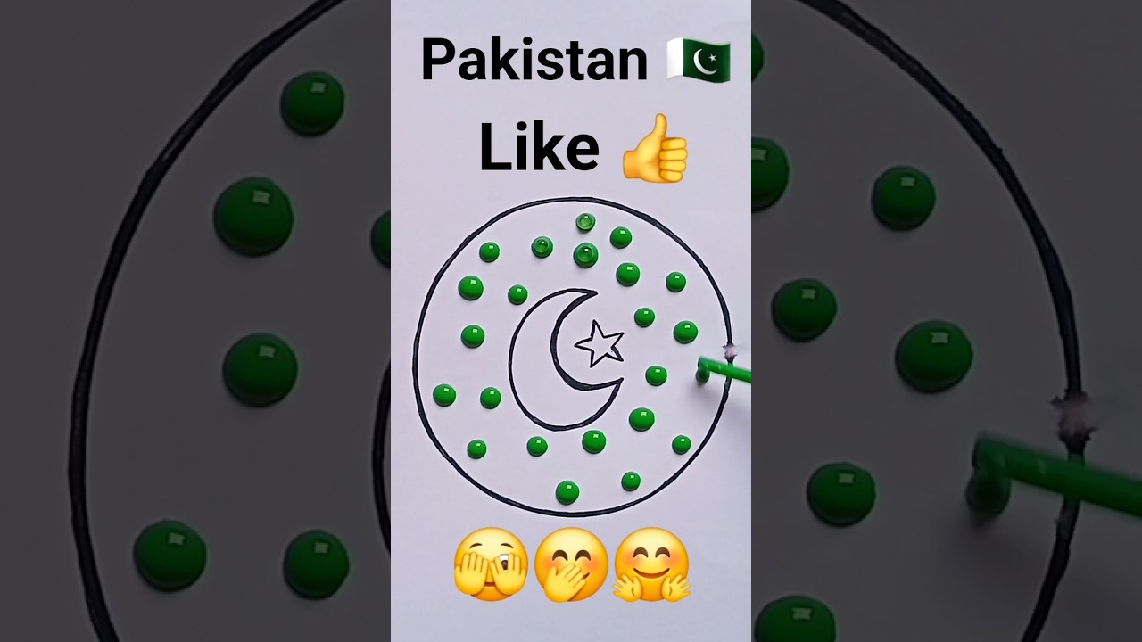Pakistan 🇵🇰 flag drawing  ideas 💡 independence day trending short Bright drawing