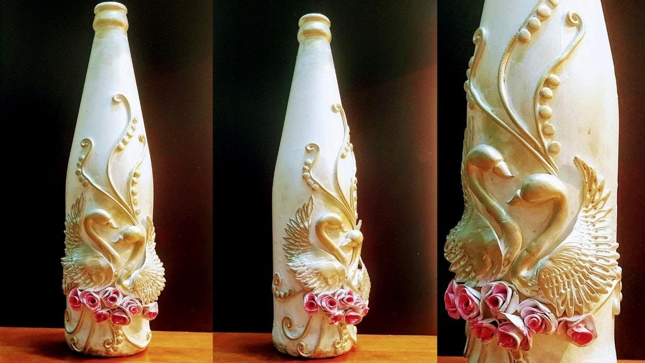 Glass Bottle Craft Ideas for Beginners/ Valentine's day Special