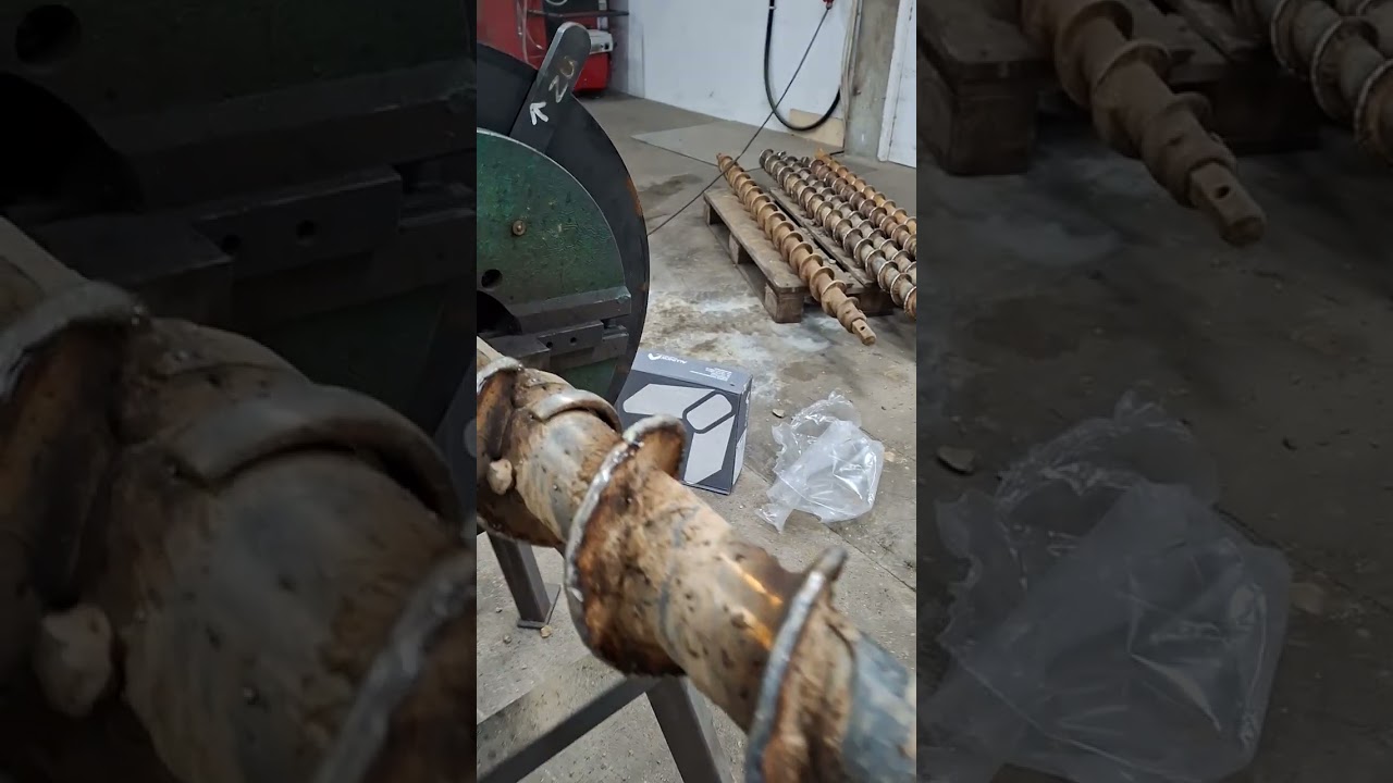Reparatur von Bohrschnecken /  #richten + #aufpanzern #schwei&szlig;en #aufdicken #Bohrkronen