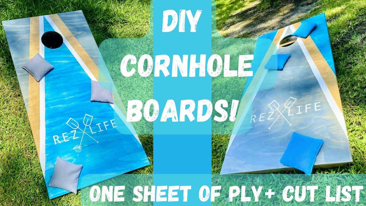 Plywood Cornhole Boards + Cut List | Cricut Stencil | Beginner Woodworking