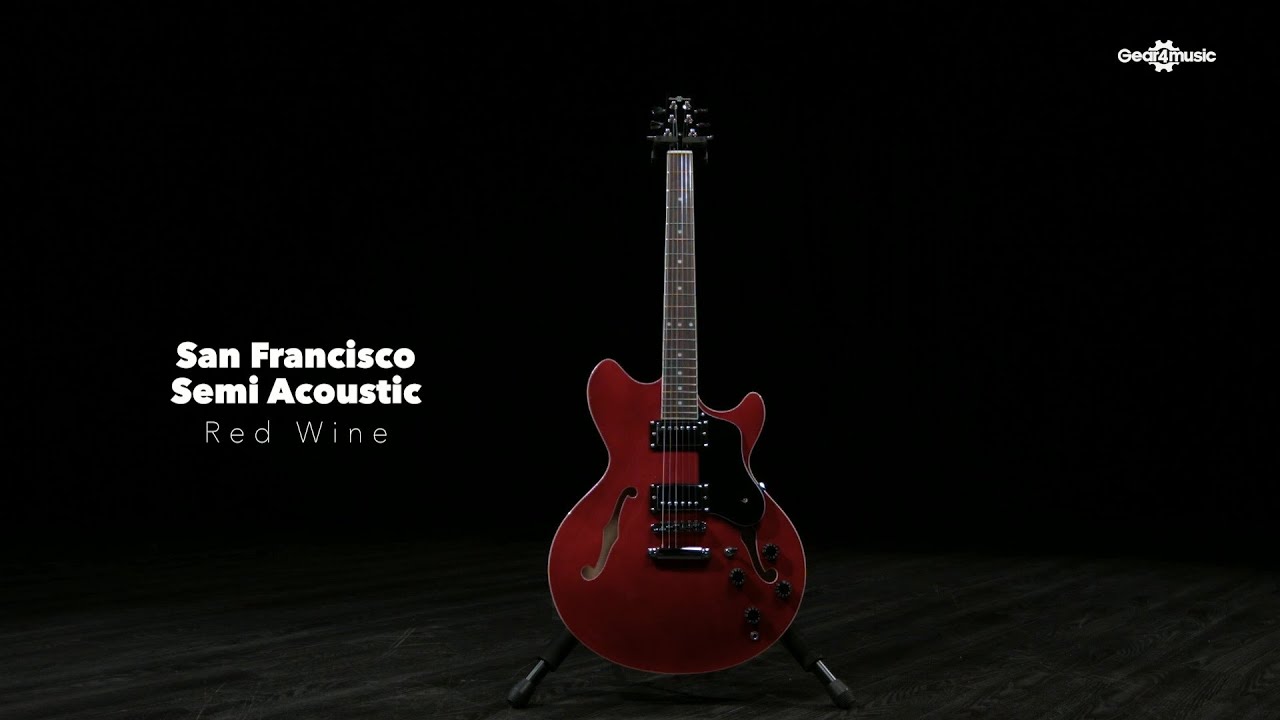 San Francisco Semi Acoustic Guitar by Gear4music, Red Wine | Gear4music demo