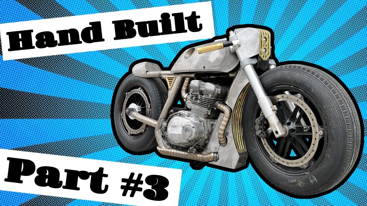 Hand Building My Dream Custom Motorcycle - Part 3 -  Full Timelapse - Cafe Racer Bobber Harley