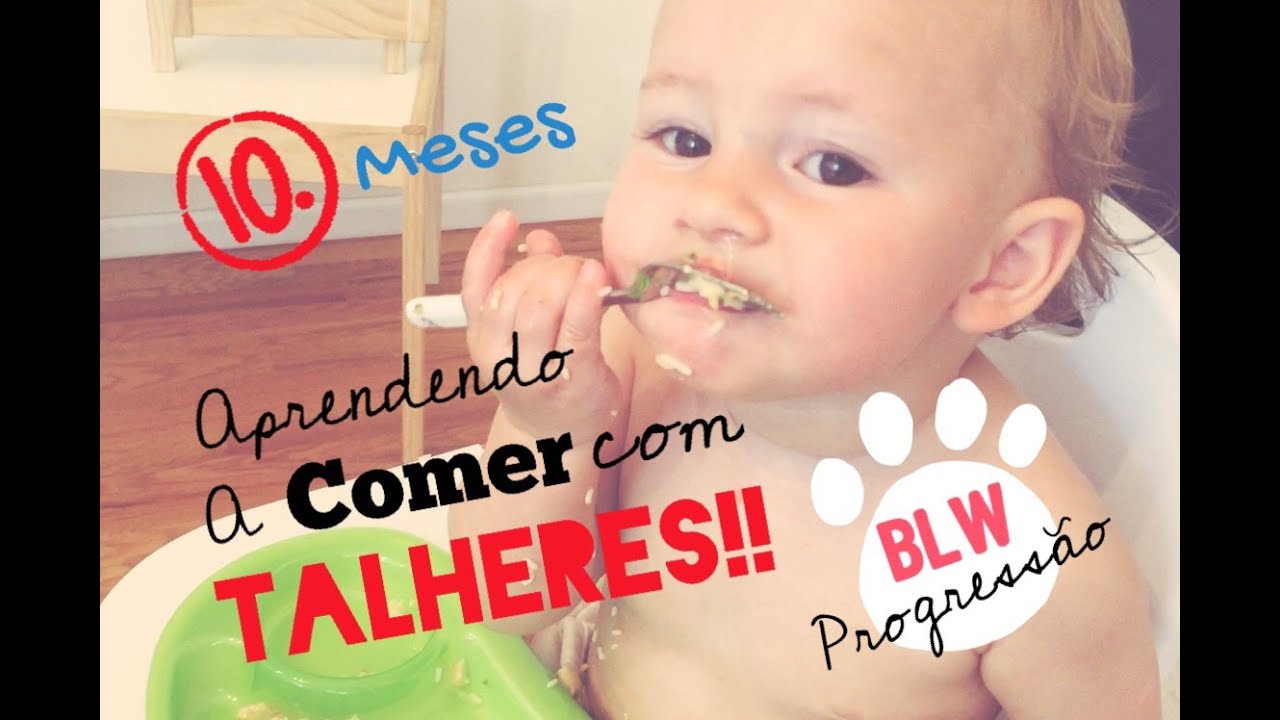 BEBÊ COMENDO COM GARFO E COLHER: Aprendendo a manusear os talheres!
