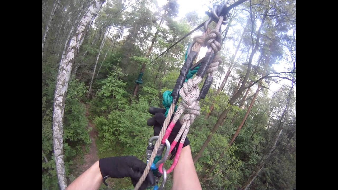 Park Linowy Powsin Trasa Extreme. Obecny rekord trasy to 00:06:42 i tak należy do mnie :D