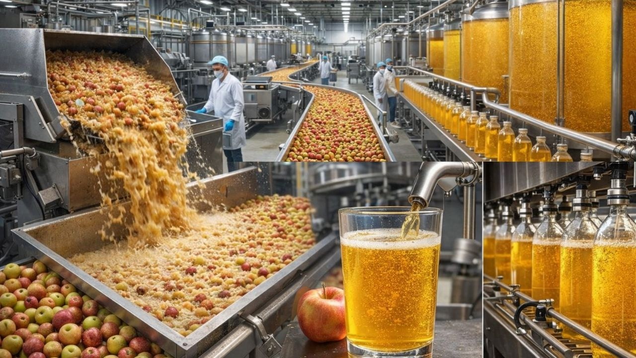 Apple Juice Production Explained | Modern Factory Process😍😍