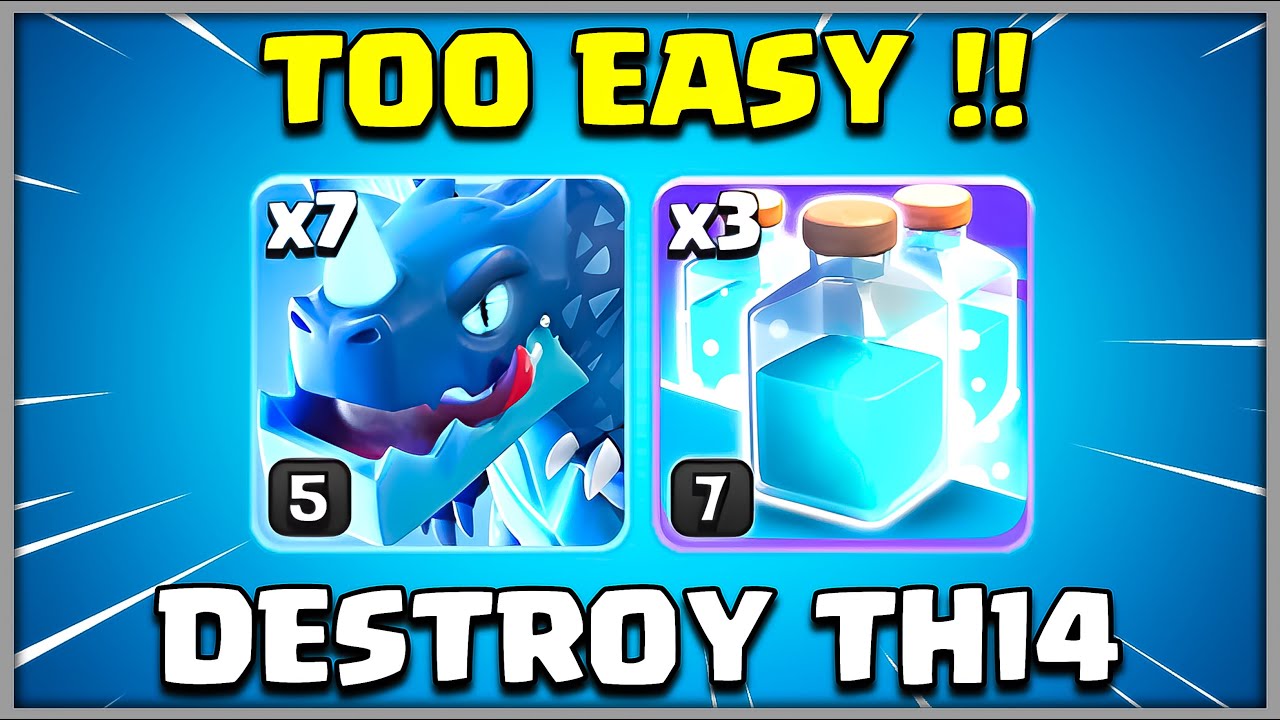 СЛИШКОМ ЛЕГКО!! Электродракон и клон TH14 — самые простые стратегии атаки TH14 в Clash of Clans