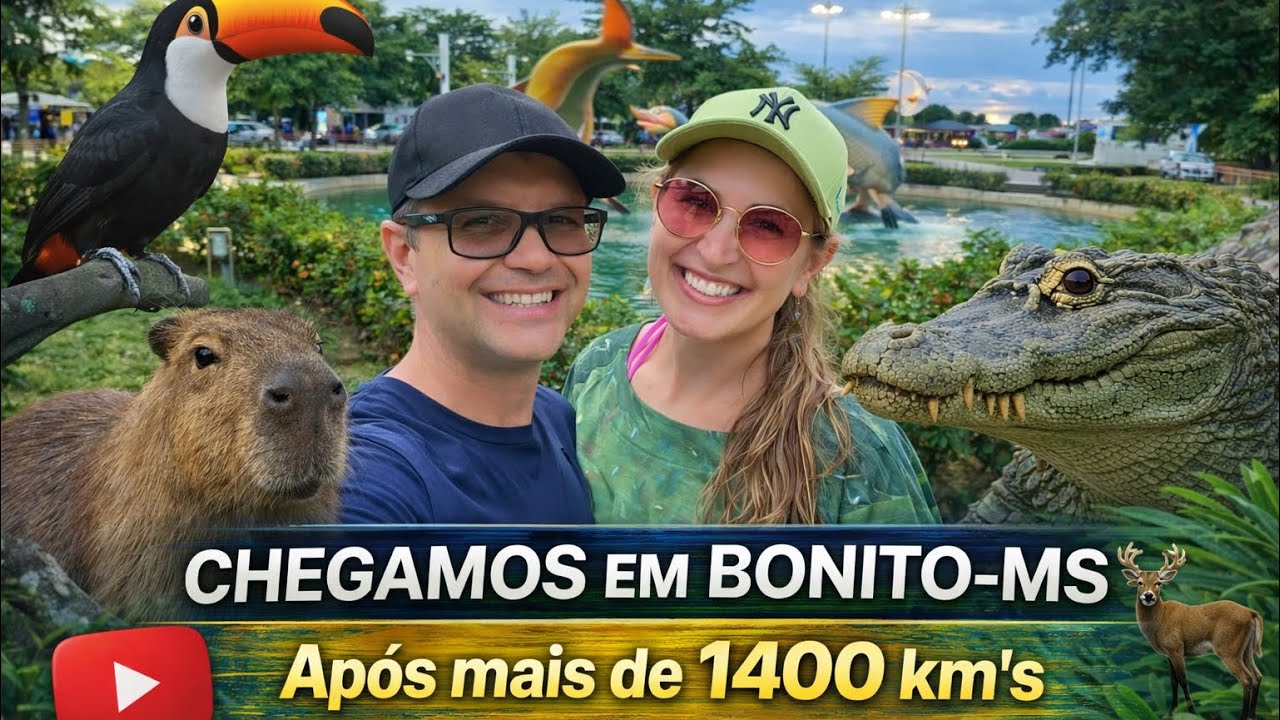 🦜CHEGAMOS EM BONITO-MS 🦥 Após mais de 1400 km’s | Último dia de estrada 🚙