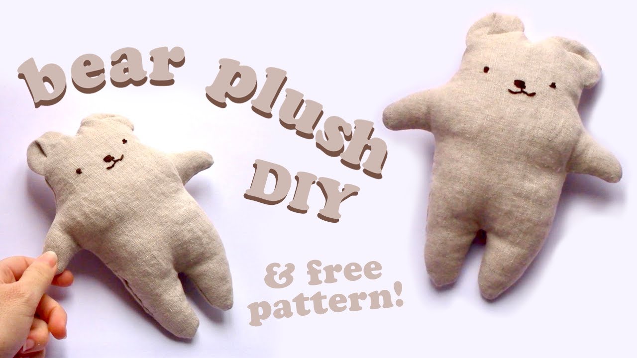 Plush Bear Doll Tutorial FREE Pattern - How to sew your own simple teddy bear plushie friend (EASY!)