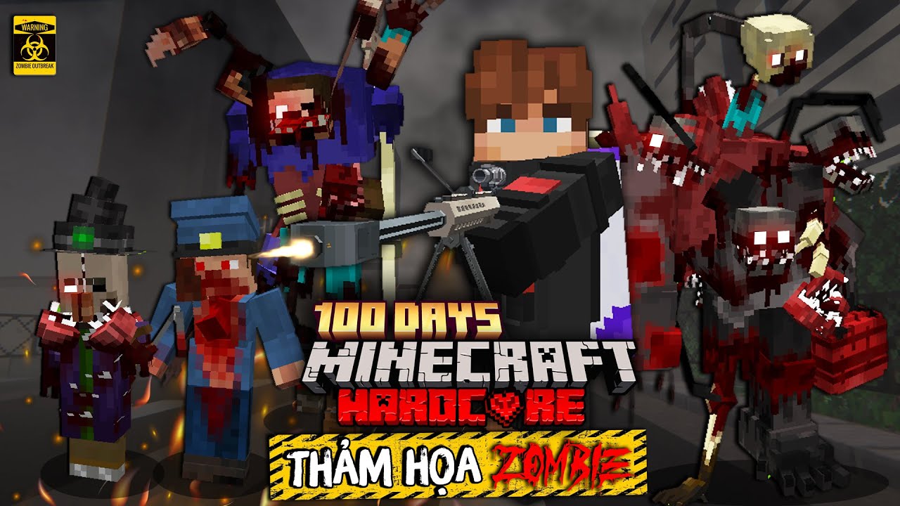 M&igrave;nh Sinh Tồn 100 Ng&agrave;y Minecraft Thảm Họa ZOMBIE Si&ecirc;u Đột Biến [FULL MOVIE]