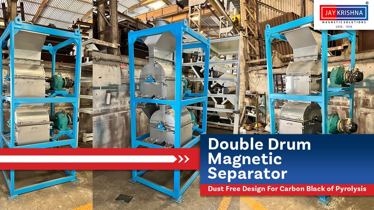 Double Drum Magnetic Separator Dust Free Design For Carbon Black of Pyrolysis
