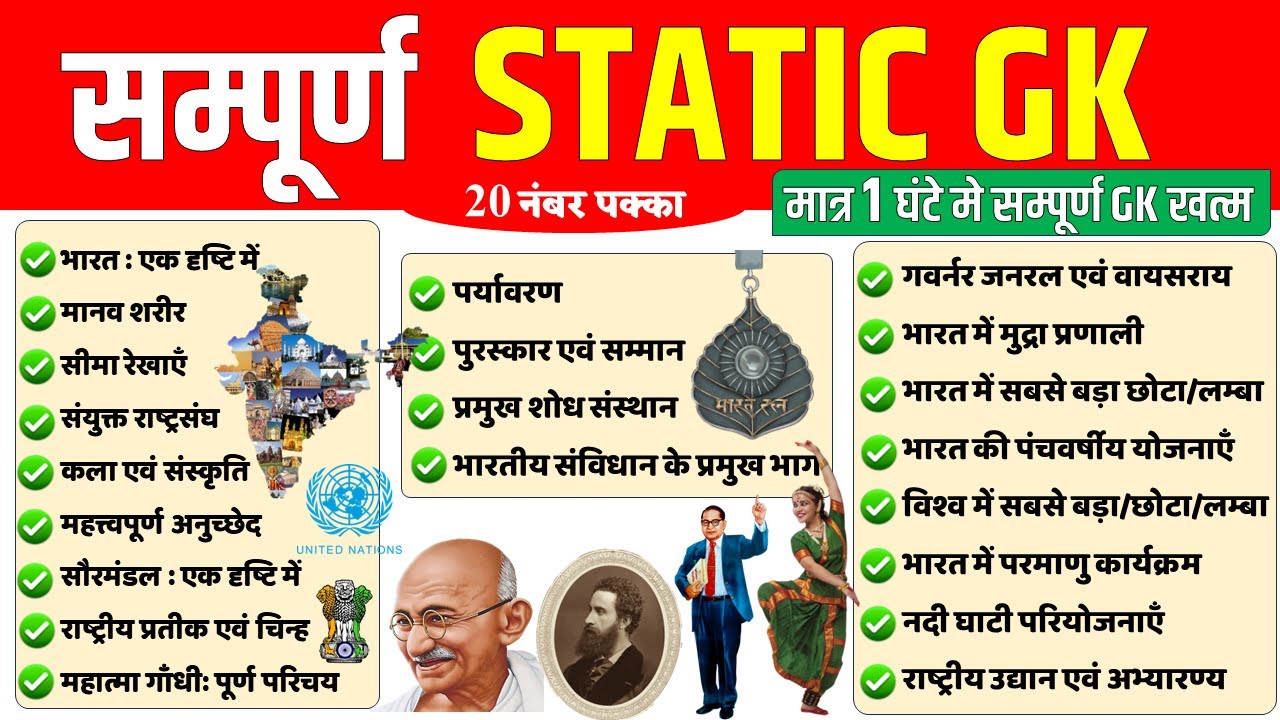 Complete Static GK | Static GK in ONE SHOT| GK For All Govt Exams | सम्पूर्ण GK एक क्लास मे खत्म ssc