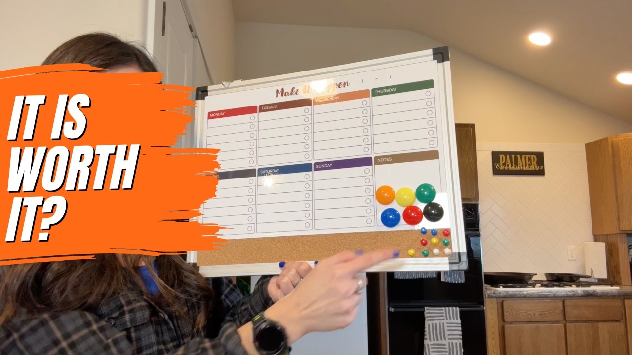 Weekly Dry Erase Board Cork Board Combo for Wall, 17