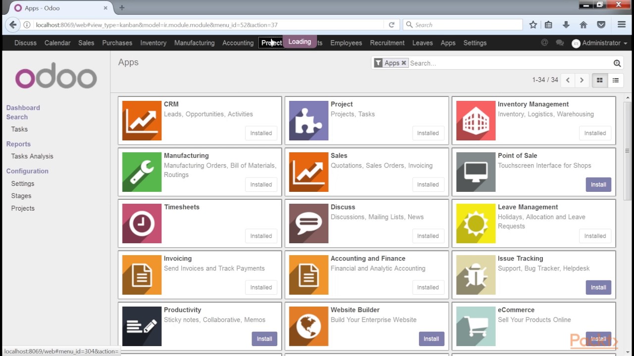 Working with Odoo 10 : Basics of Project Management  | packtpub.com