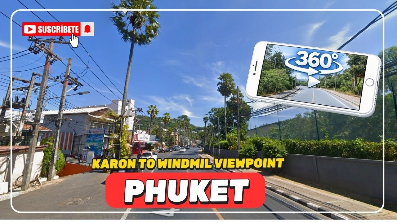 Karon Beach to Windmill Viewpoint by Motorcycle 360° | Phuket Scenic Ride | POV Street View