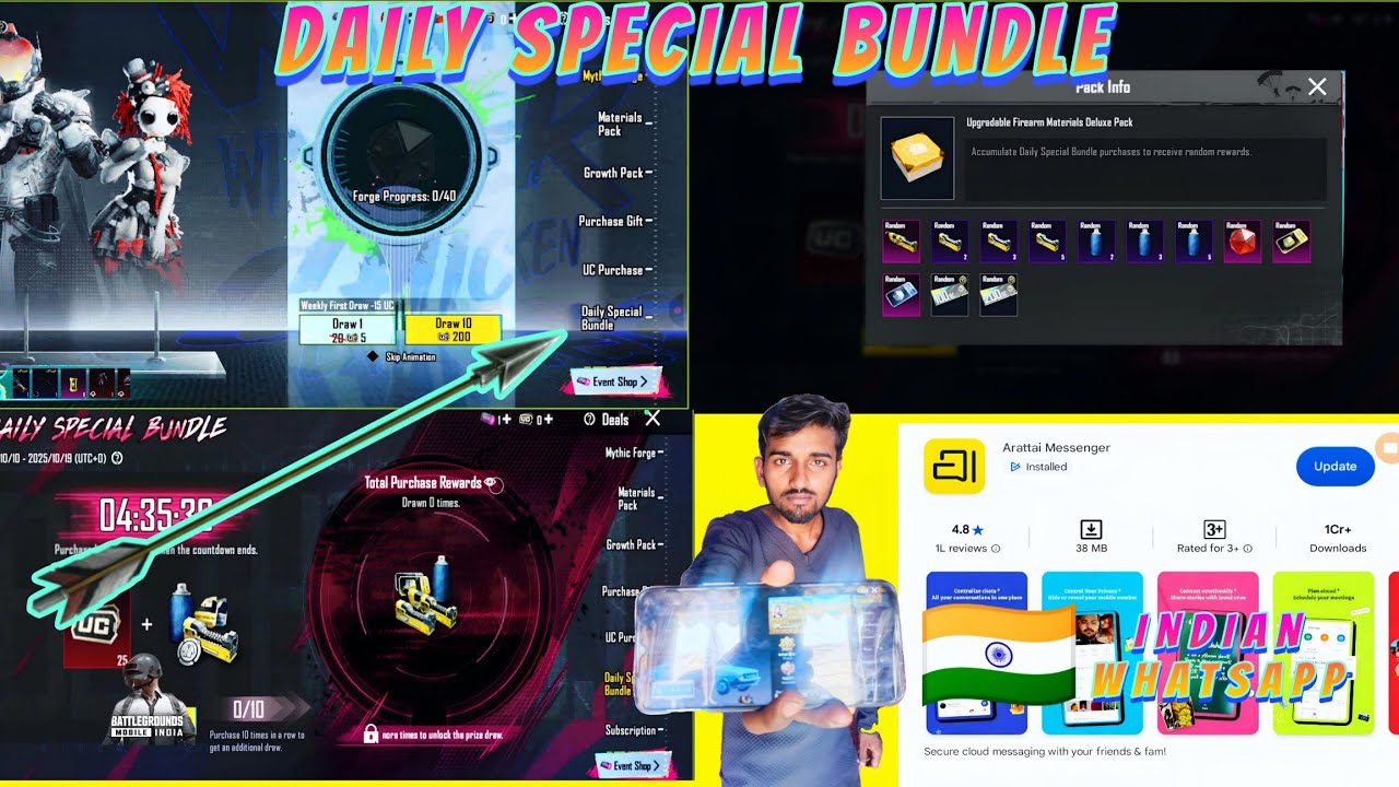 BGMI DAILY 👈SPECIAL BUNDLE''🇮🇳 EXCLUSIVE REGARDS 👈BGMI ROYAL PASS