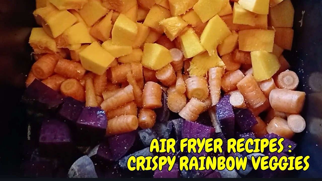 Crispy Air Fryer Rainbow Veggies – Carrots, Beetroot & Pumpkin