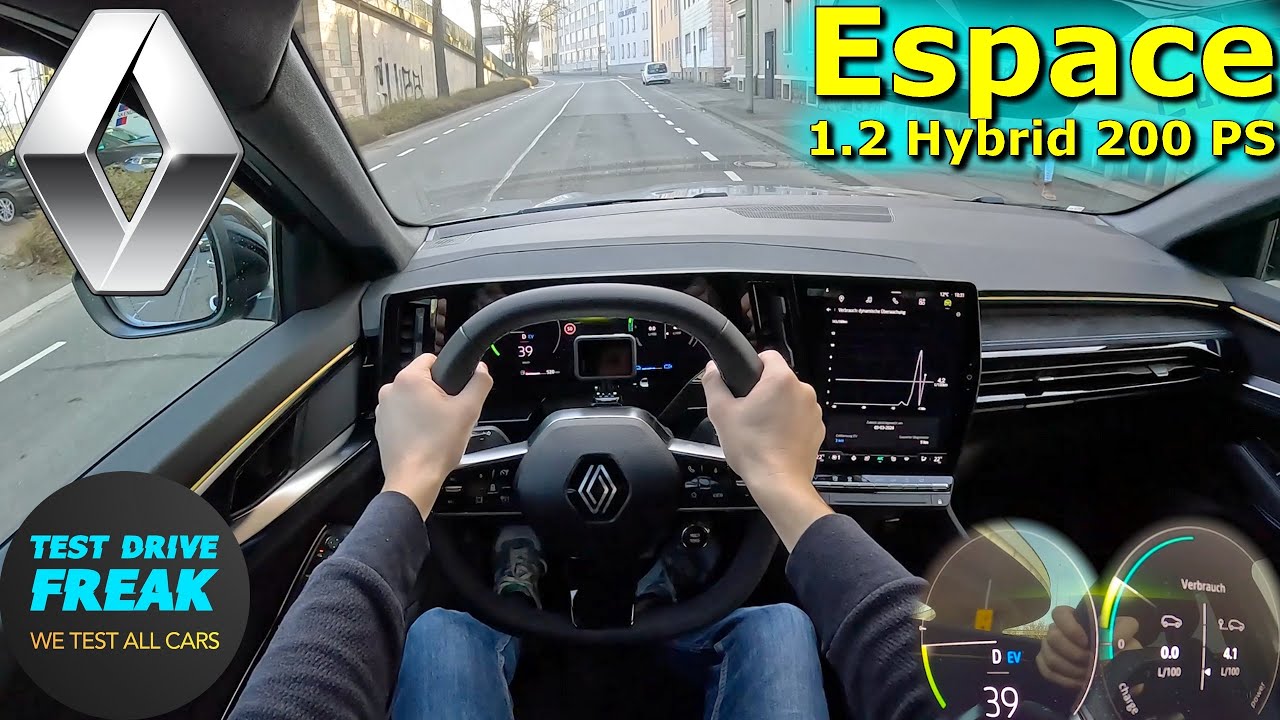 2024 Renault Espace E-Tech Full Hybrid 200 Esprit Alpine 200 PS CITY POV DRIVE with Fuel Consumption