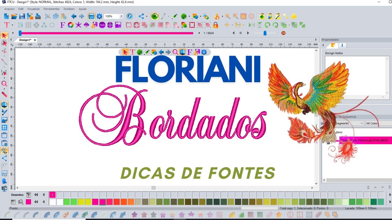 Floriani -  Dicas deUtilização de fontes para bordados