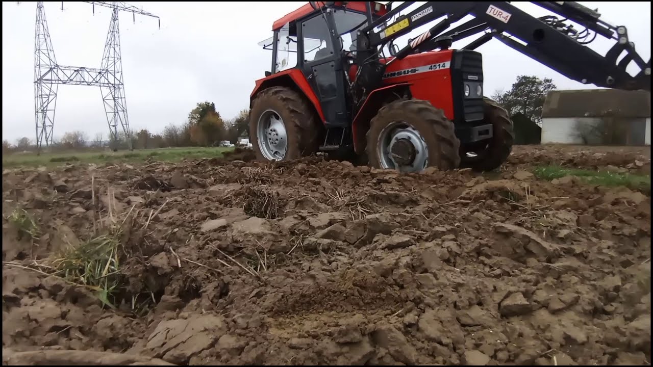 Zimowa orka ursusę 4514🚜Ursus 4514 pług 3 skibowy i jazda.