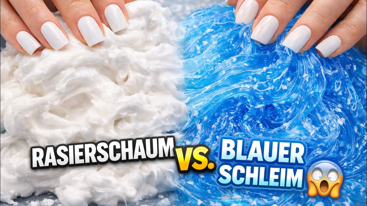 😳 Warte ab, was passiert, wenn blauer Schleim auf Rasierschaum trifft 💙