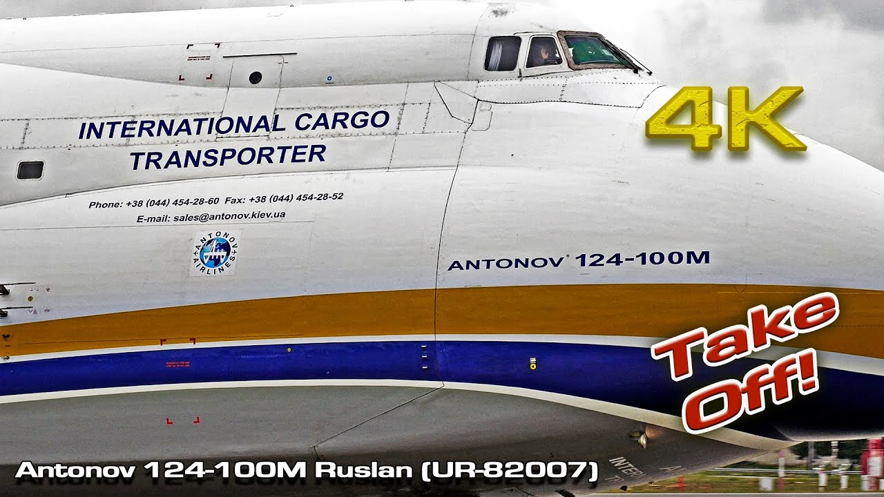 Antonov 124-100M Ruslan Valencia (UR-82007) Low Takeoff! [4K 60fps]
