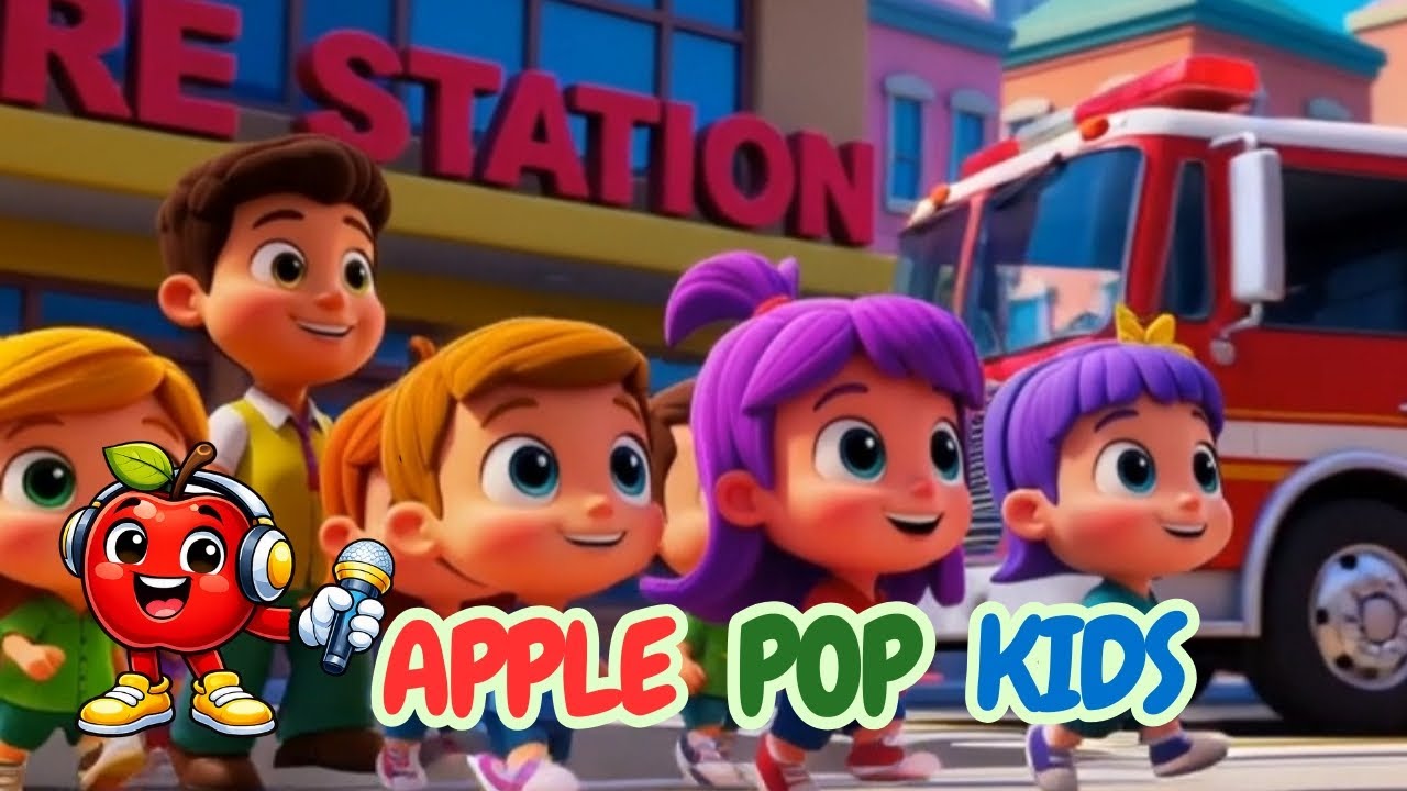 Fire Station Visiting Song | Apple Pop Kids| Nursery Rhymes & Kid Song