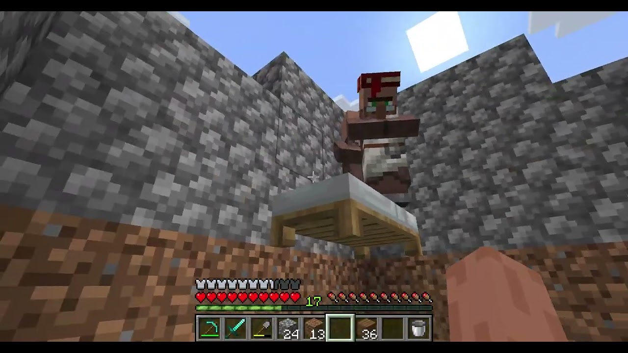 Minecraft let's play Episode 13: Cool encrypted sign easter egg and villagers`