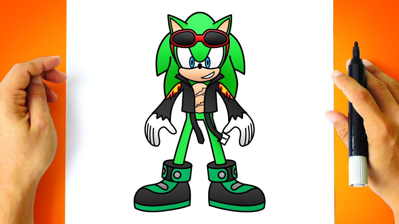 How to DRAW SCOURGE THE HEDGEHOG - Sonic the Hedgehog