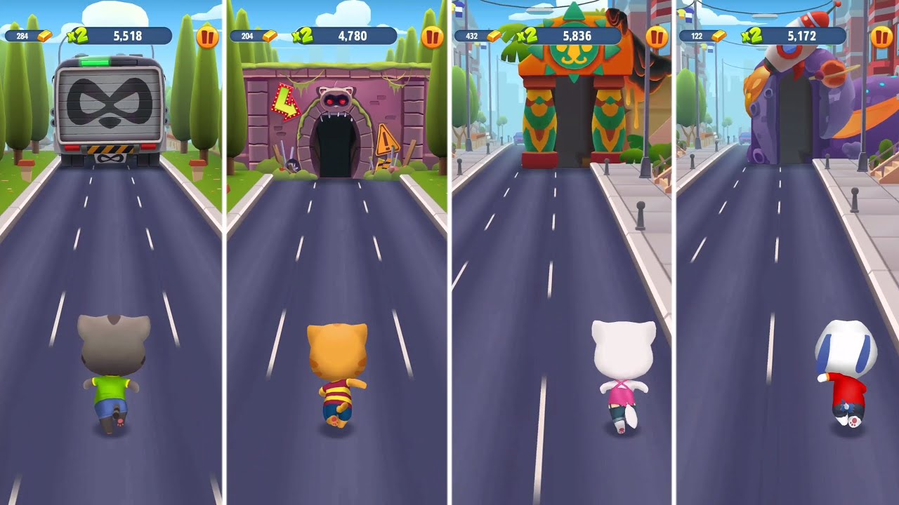 Talking Tom Gold Run: Talking Tom,Talking Angela,Talking Ginger,Talking Hank (Android/iOS) Gameplay