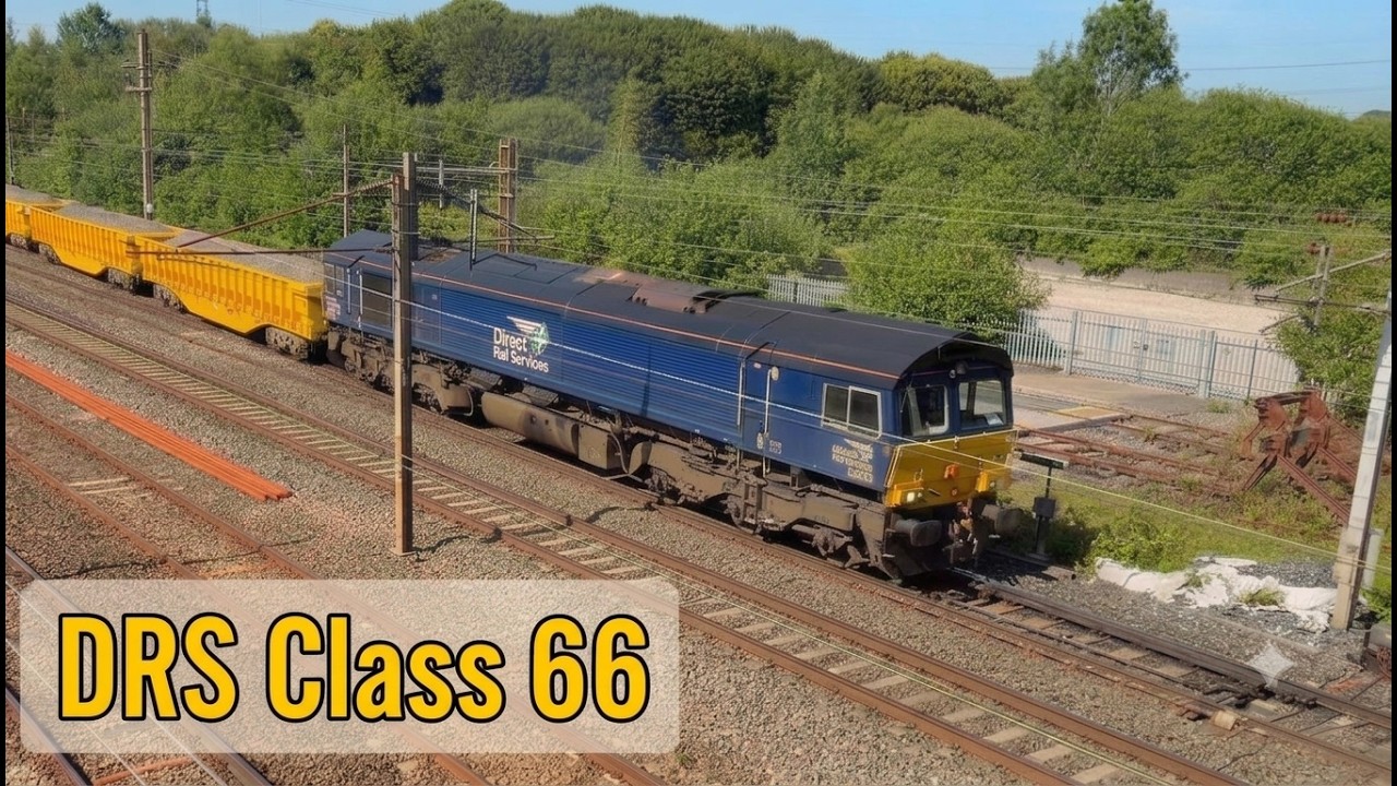 Direct Rail Services class 66 joining the West Coast Mainline heading for Crewe #locomotive #train