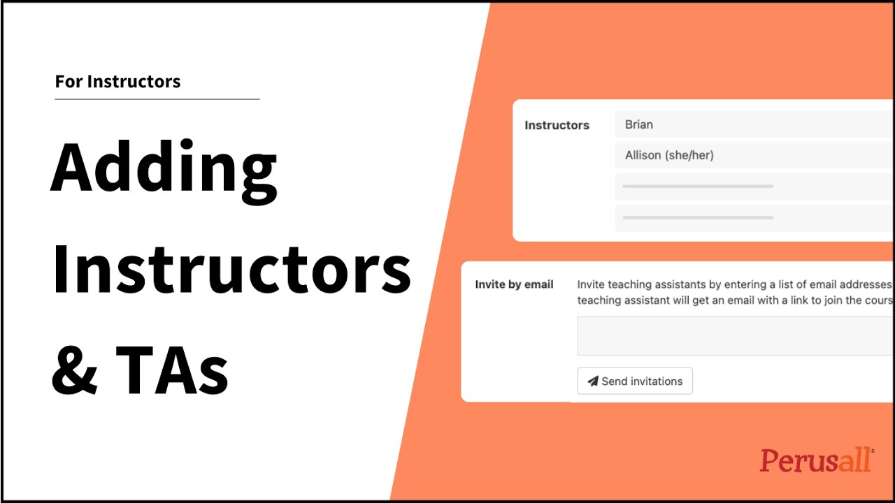 Adding Instructors and Teaching Assistants to your Perusall Course