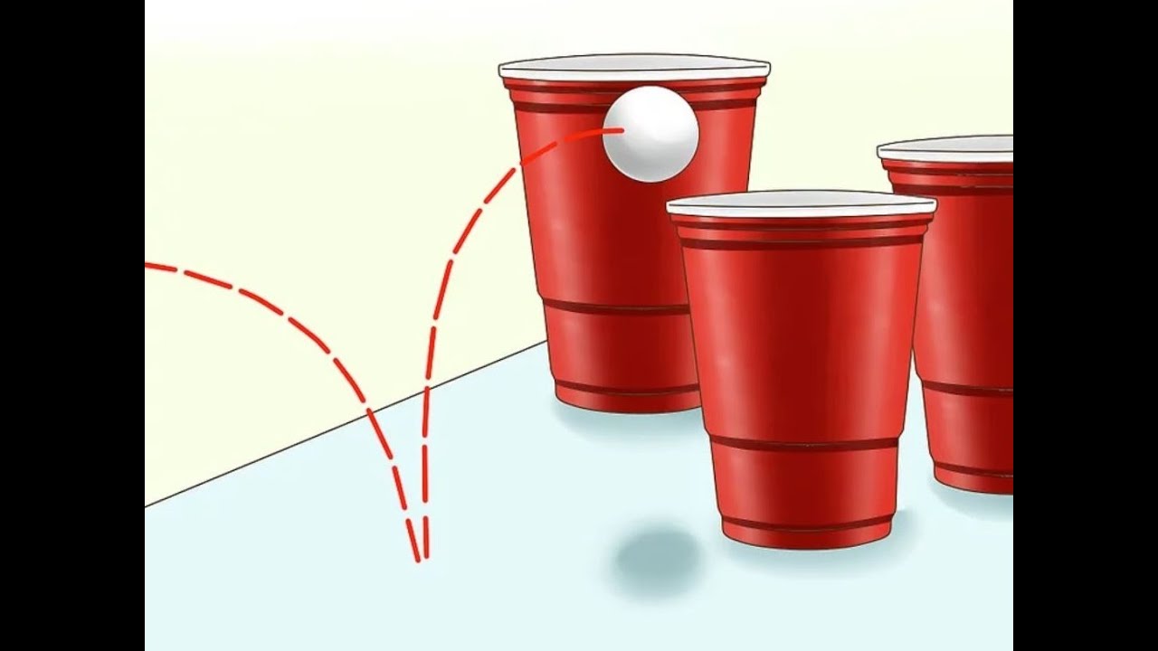 Bounce ping-pong ball into cup challenge!!!
