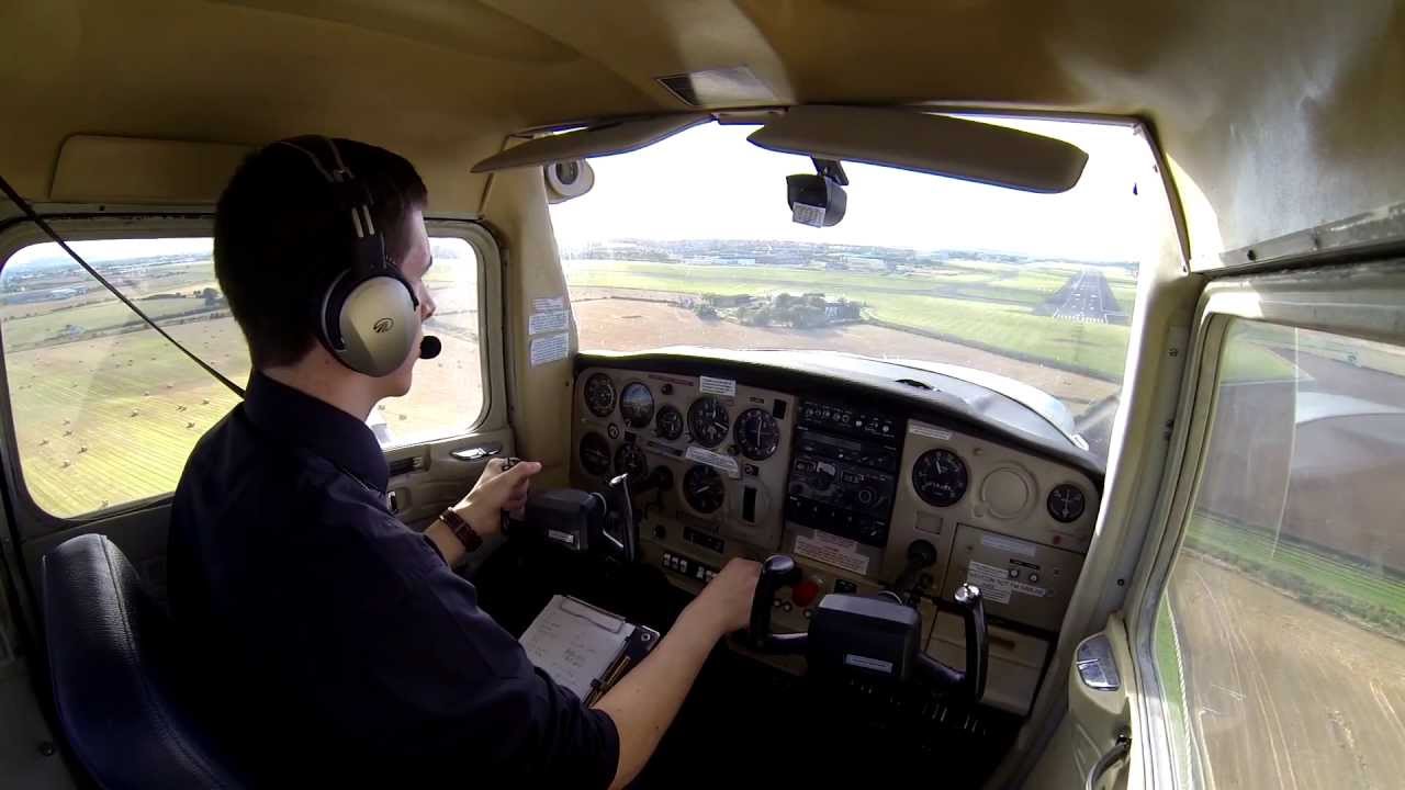 Cessna 152 Circuits at a busy Prestwick Airport - With ATC