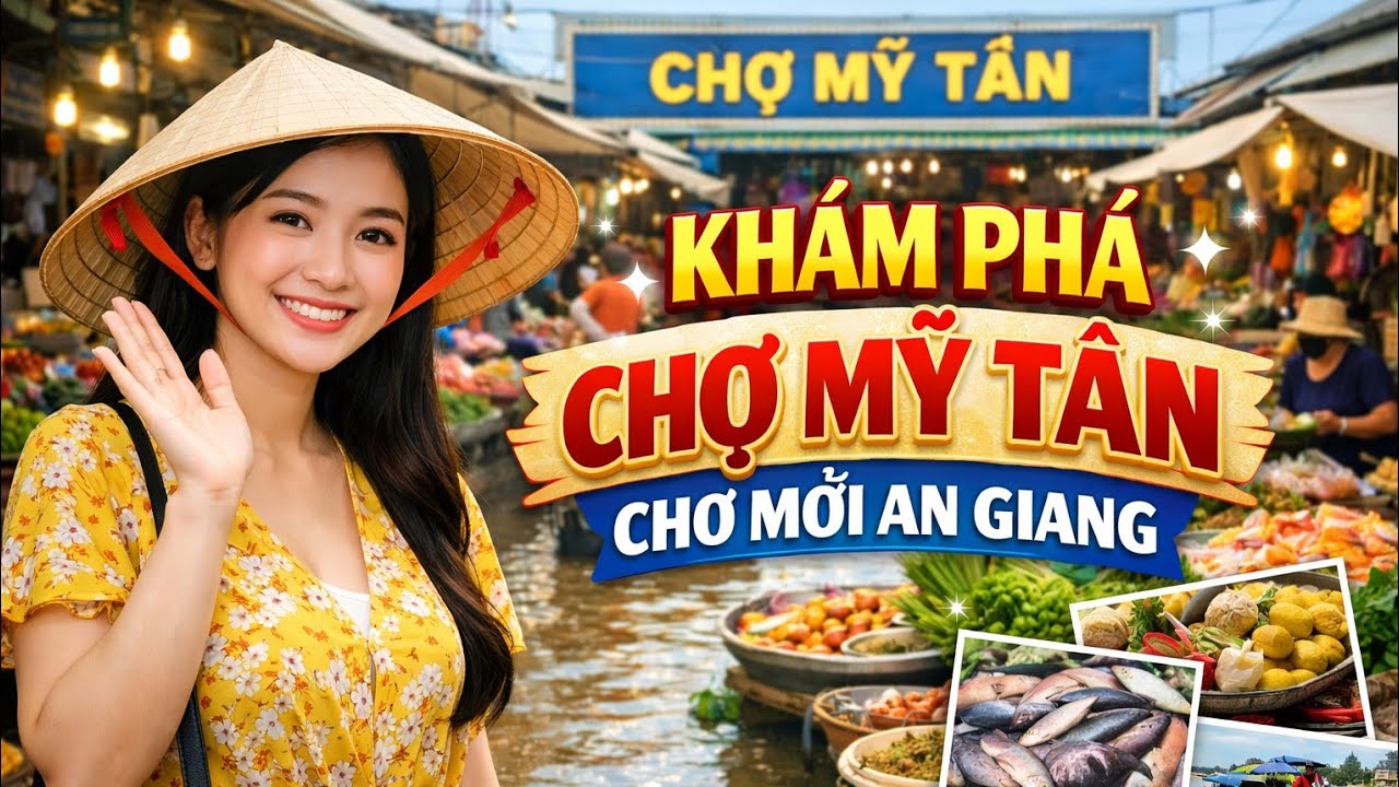  Khám Phá Chợ Mỹ Tân Chợ Mới An Giang  Thiên Đường Ẩm Thực Cuộc Sống Miền Tây#huệvlog  #mientay