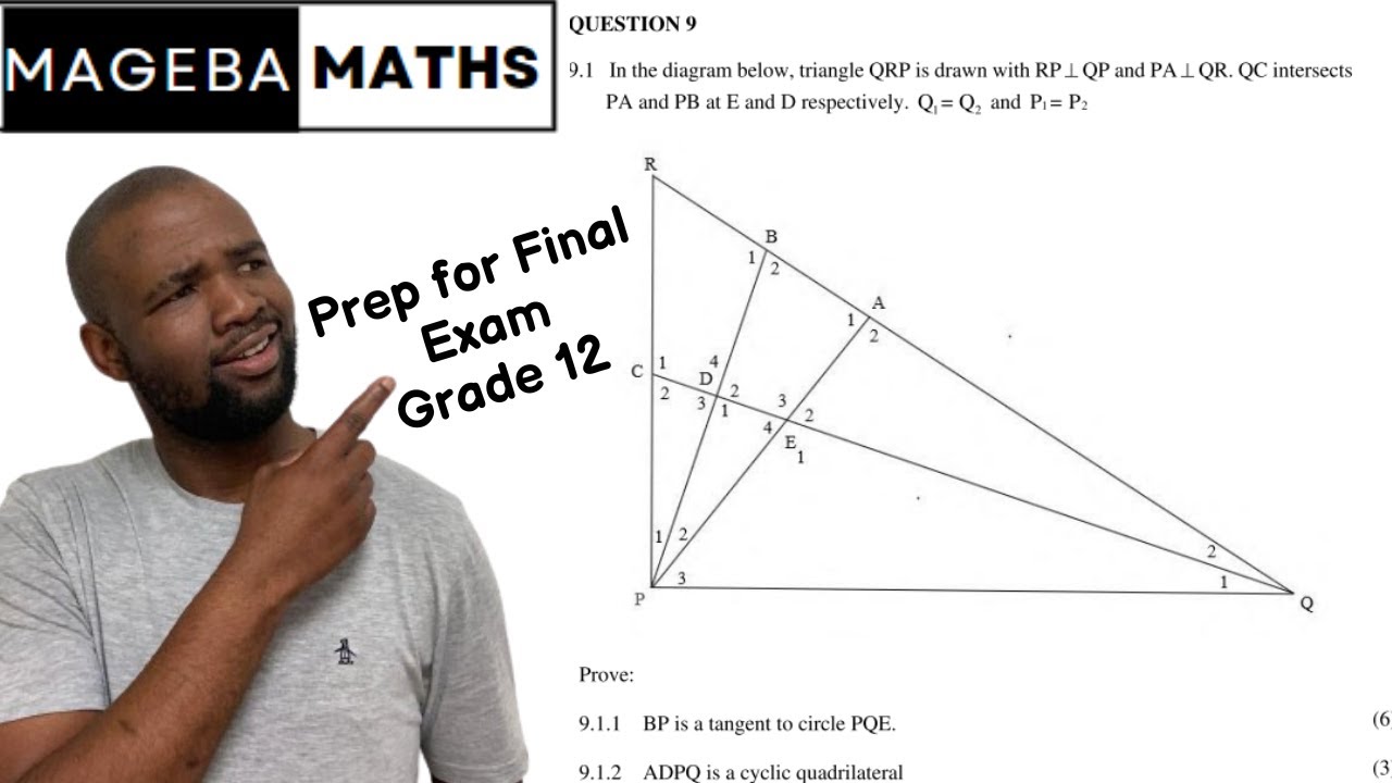 Question 9.1 | Free State 2024 Sept | Grade 12 | Mathematics | Euclidean Geometry