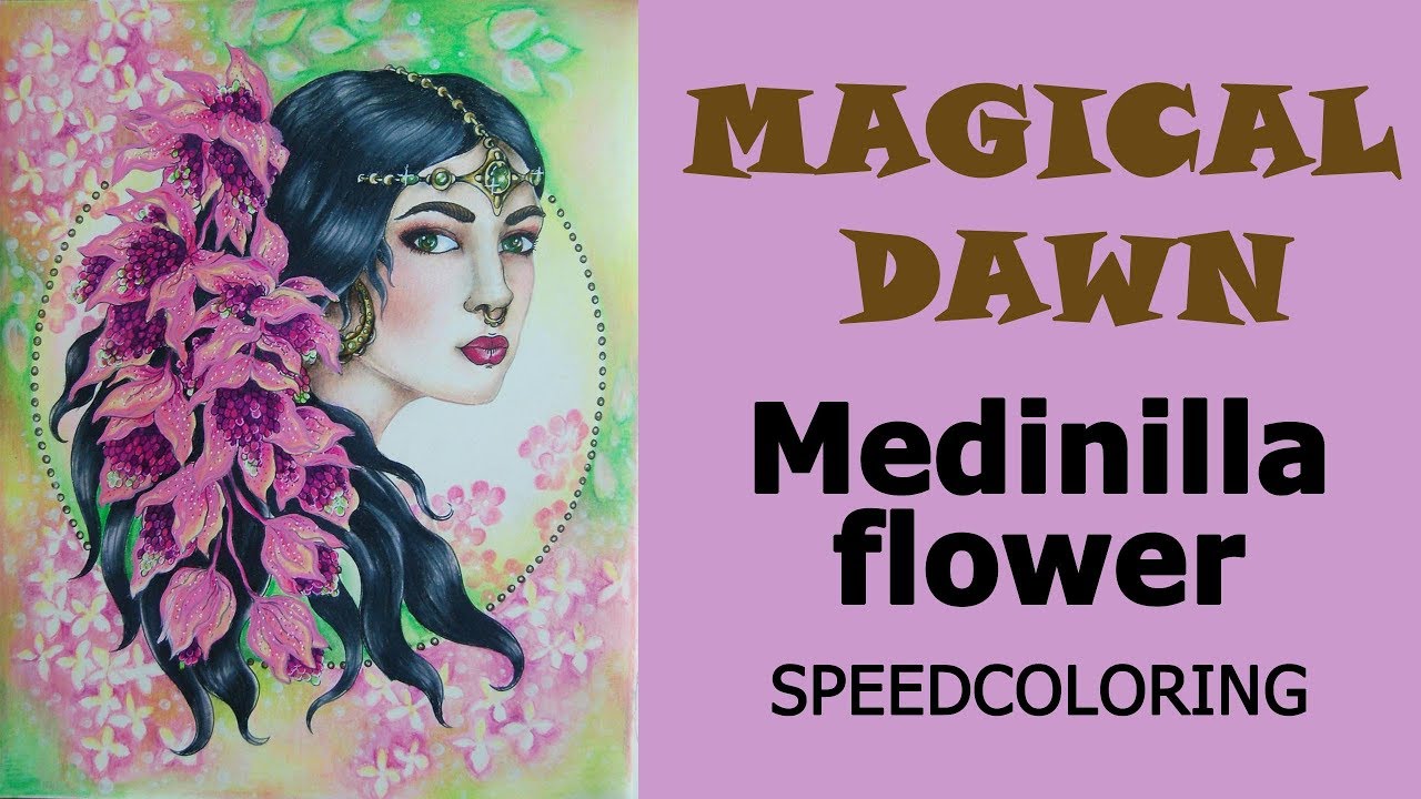 Speedcoloring 'Medinilla flower' from 'Magical Dawn' / Раскраска-антистресс