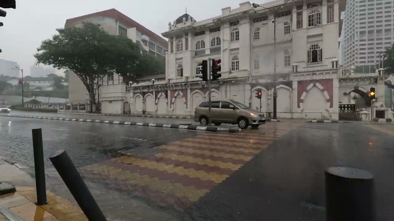 Walking in Heavy Rain in Kuala Lumpur 🌧️☔ [4K, 60FPS]