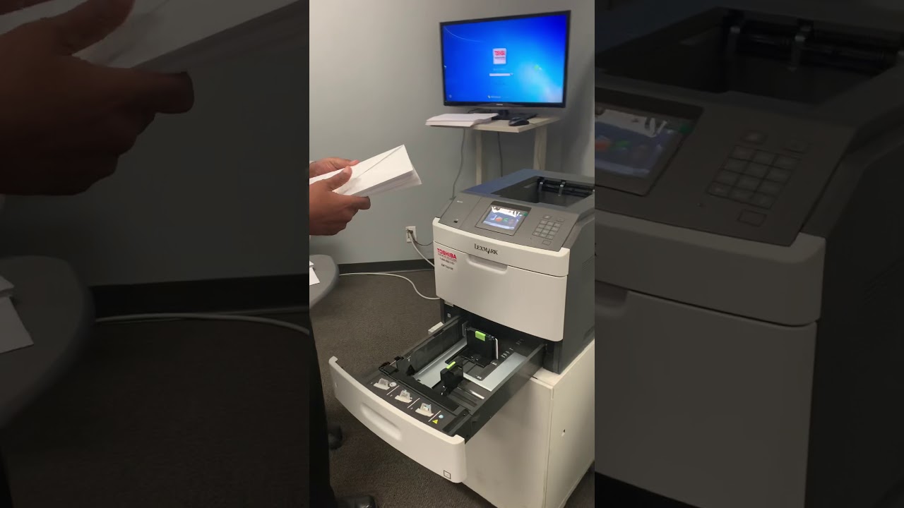 Envelope printing demonstration on Lexmark printer