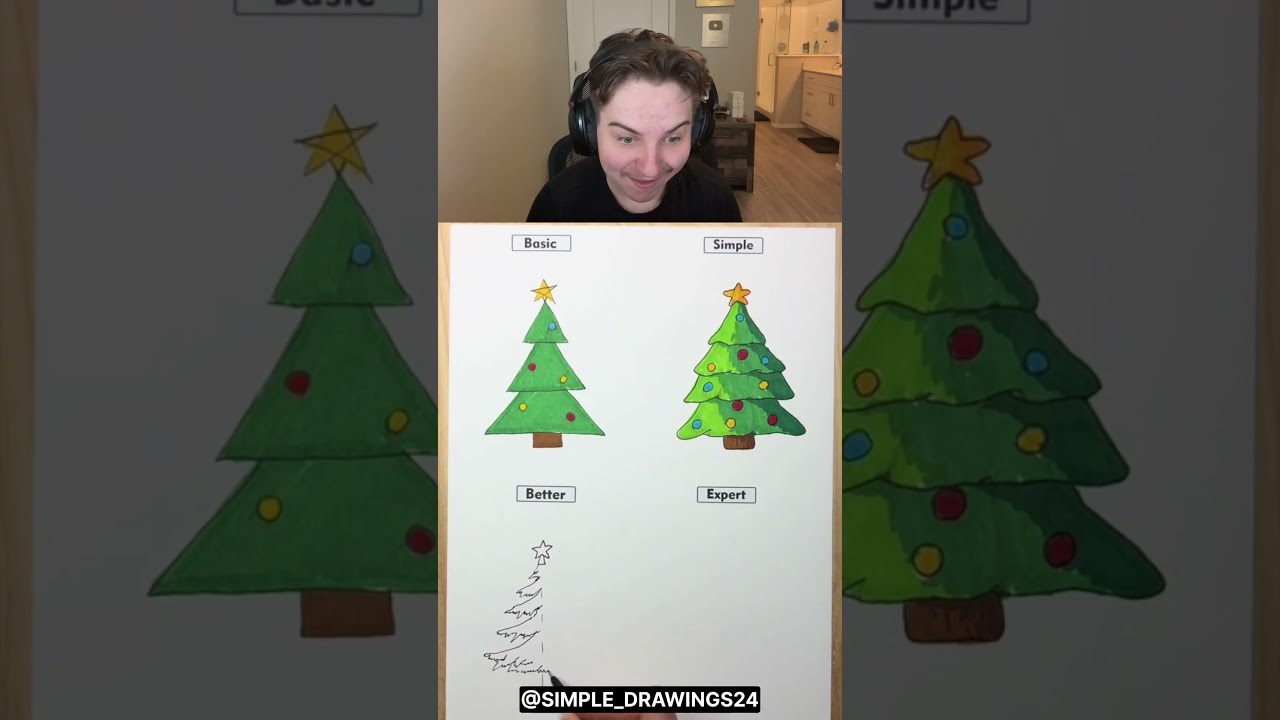 How To Draw Christmas Tree 😳