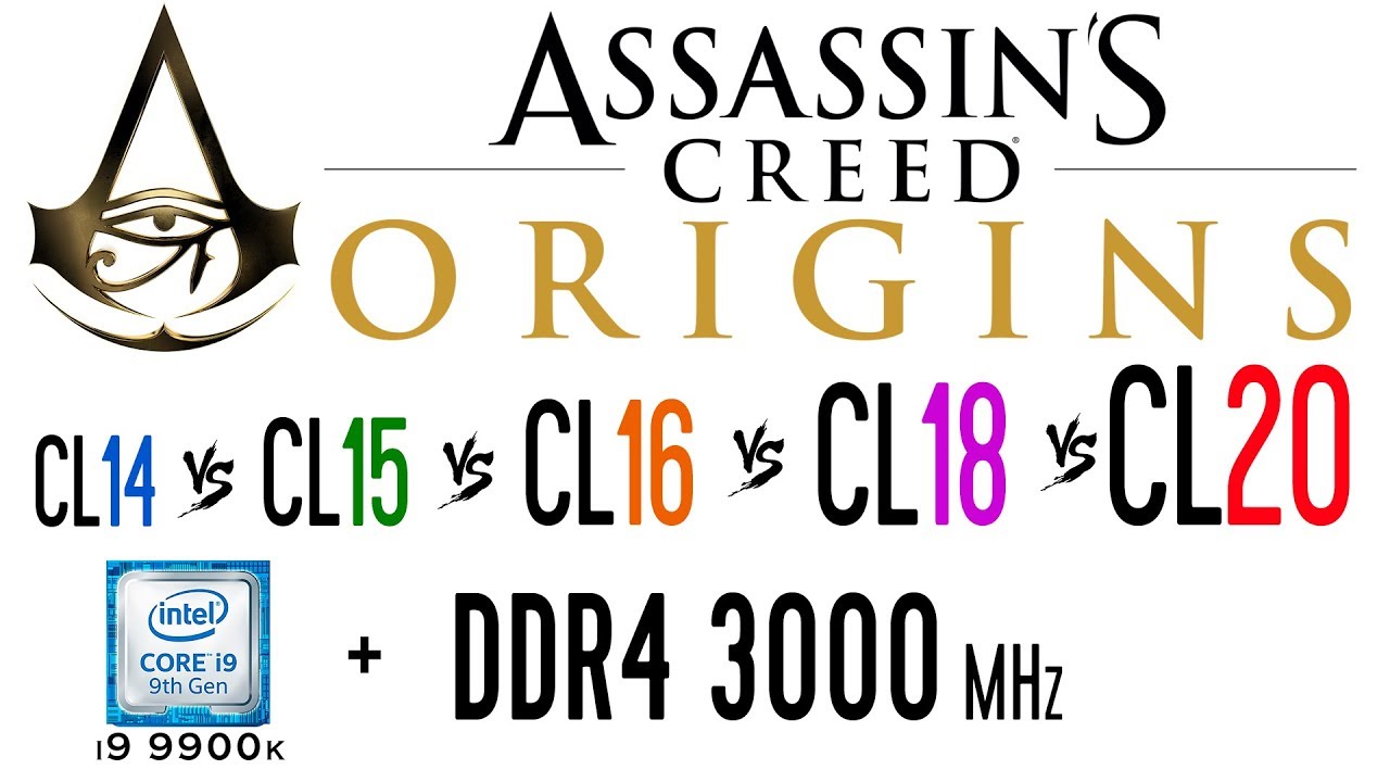DDR4 3000 Mhz (CL14 vs CL15 vs CL16 vs CL18 vs CL20) in Assassin's Creed Origins
