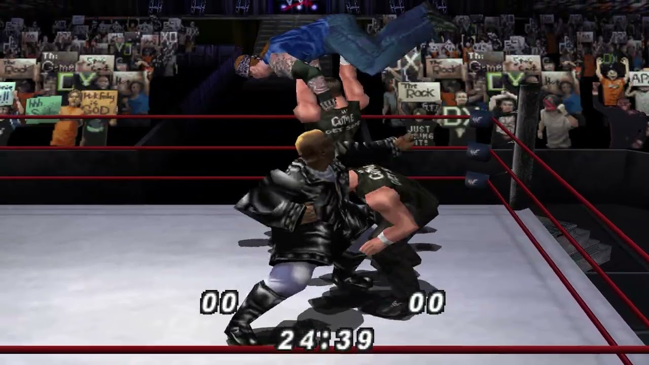 WWF No Mercy - Undertaker/Steve Blackman vs Viscera/British Bulldog Tag Team Gameplay
